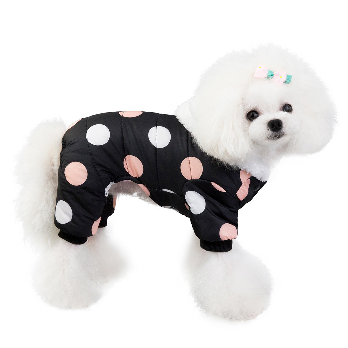 Keep Your Pup Cozy and Chic with Our Warm Polka Dot Cotton Coat! - Pet Paws