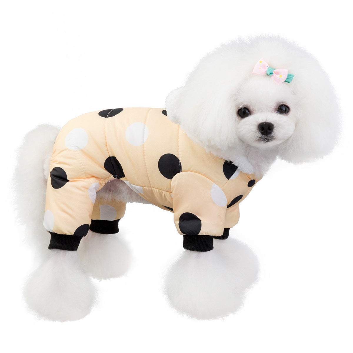 Keep Your Pup Cozy and Chic with Our Warm Polka Dot Cotton Coat! - Pet Paws