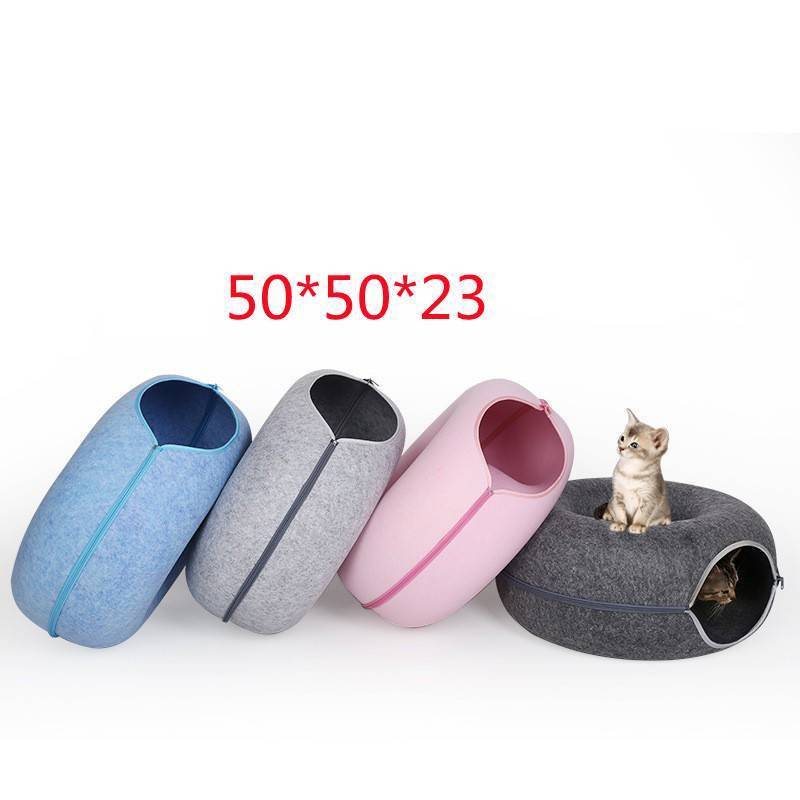 Cozy Up Your Cat with Our Four Seasons Round Felt Pet Nest! - Pet Paws