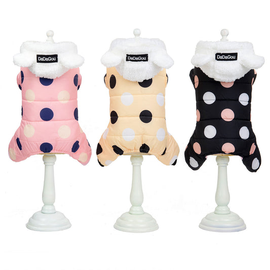 Keep Your Pup Cozy and Chic with Our Warm Polka Dot Cotton Coat! - Pet Paws