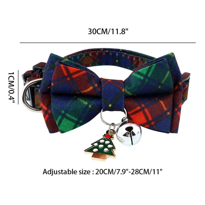 🎄 Festive Christmas Cat Collar – Big Bowknot Charm with Adjustable Fit & Bell! 🎅 - Pet Paws