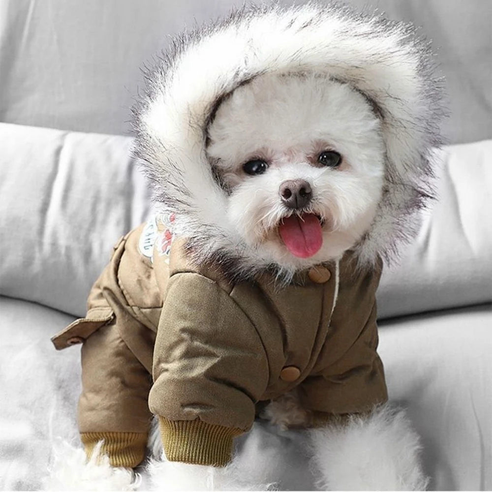 🐾 Warm Hooded Dog Jacket – Cozy Winter Coat for Small Pets! ❄️