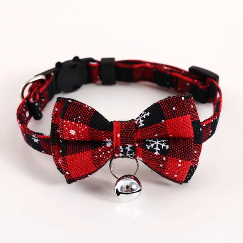 🎄 Festive Christmas Cat Collar – Big Bowknot Charm with Adjustable Fit & Bell! 🎅 - Pet Paws