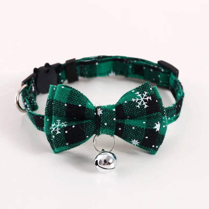 🎄 Festive Christmas Cat Collar – Big Bowknot Charm with Adjustable Fit & Bell! 🎅 - Pet Paws