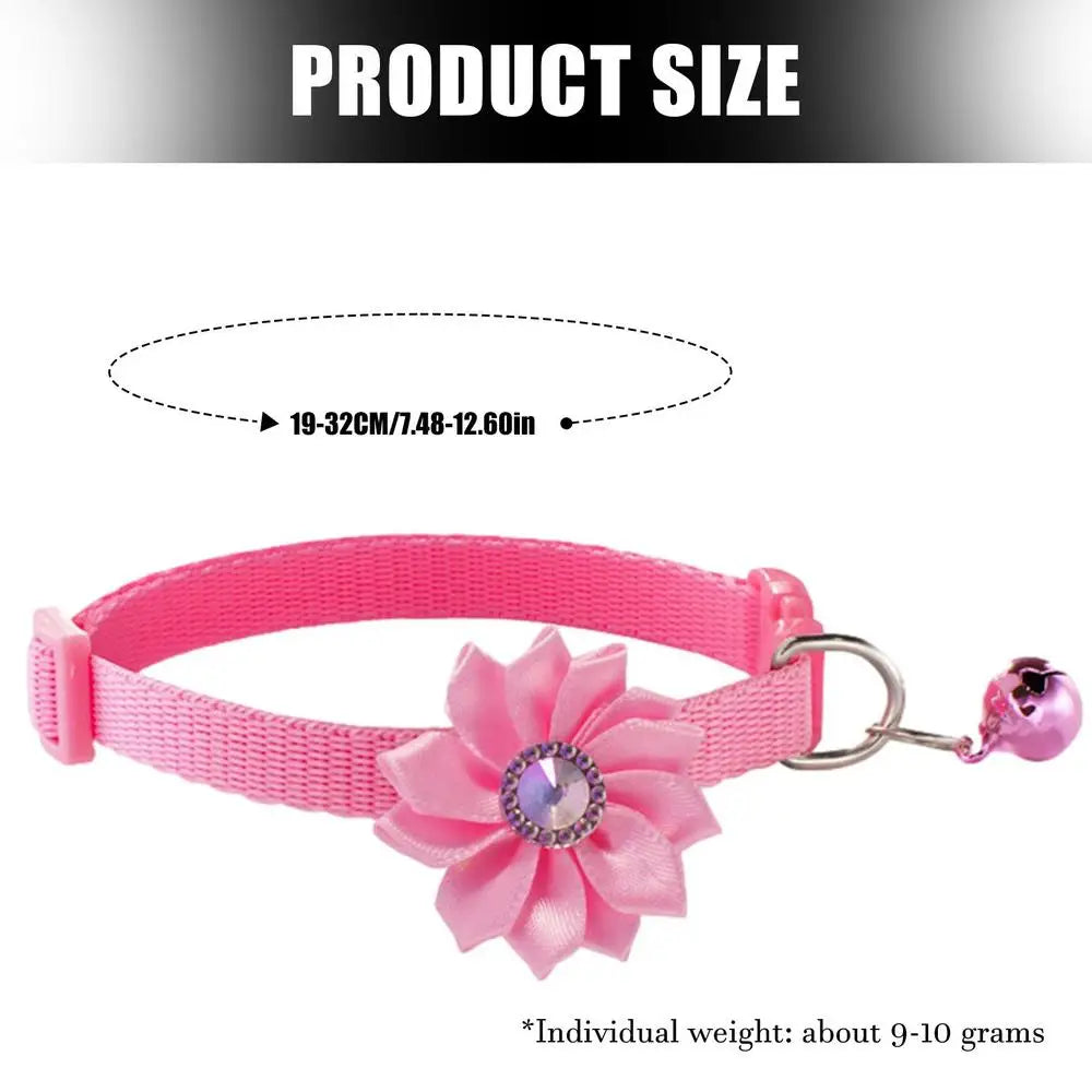 🌸 Adorable & Stylish Cat Flower Collar with Bell - Perfect for Fashionable Pets! 🐾 - Pet Paws