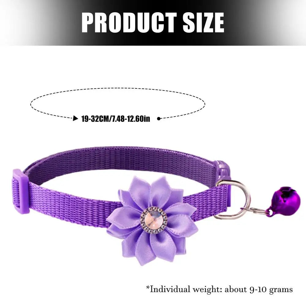 🌸 Adorable & Stylish Cat Flower Collar with Bell - Perfect for Fashionable Pets! 🐾 - Pet Paws