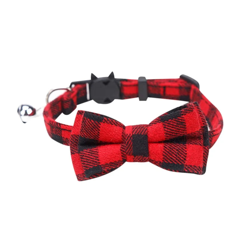 🎄 Festive Christmas Cat Collar – Big Bowknot Charm with Adjustable Fit & Bell! 🎅 - Pet Paws