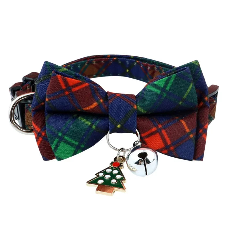 🎄 Festive Christmas Cat Collar – Big Bowknot Charm with Adjustable Fit & Bell! 🎅 - Pet Paws