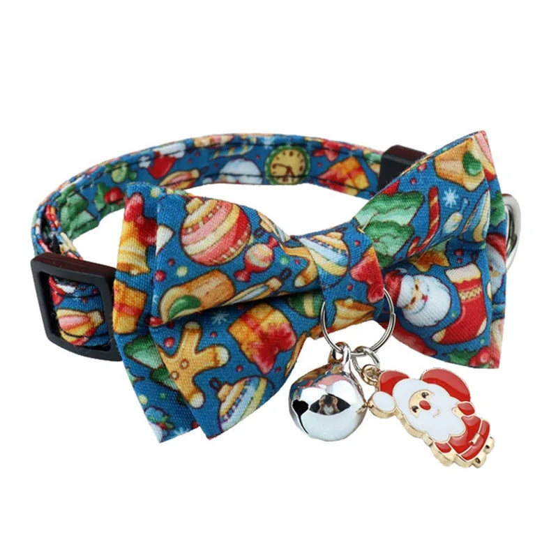 🎄 Festive Christmas Cat Collar – Big Bowknot Charm with Adjustable Fit & Bell! 🎅 - Pet Paws