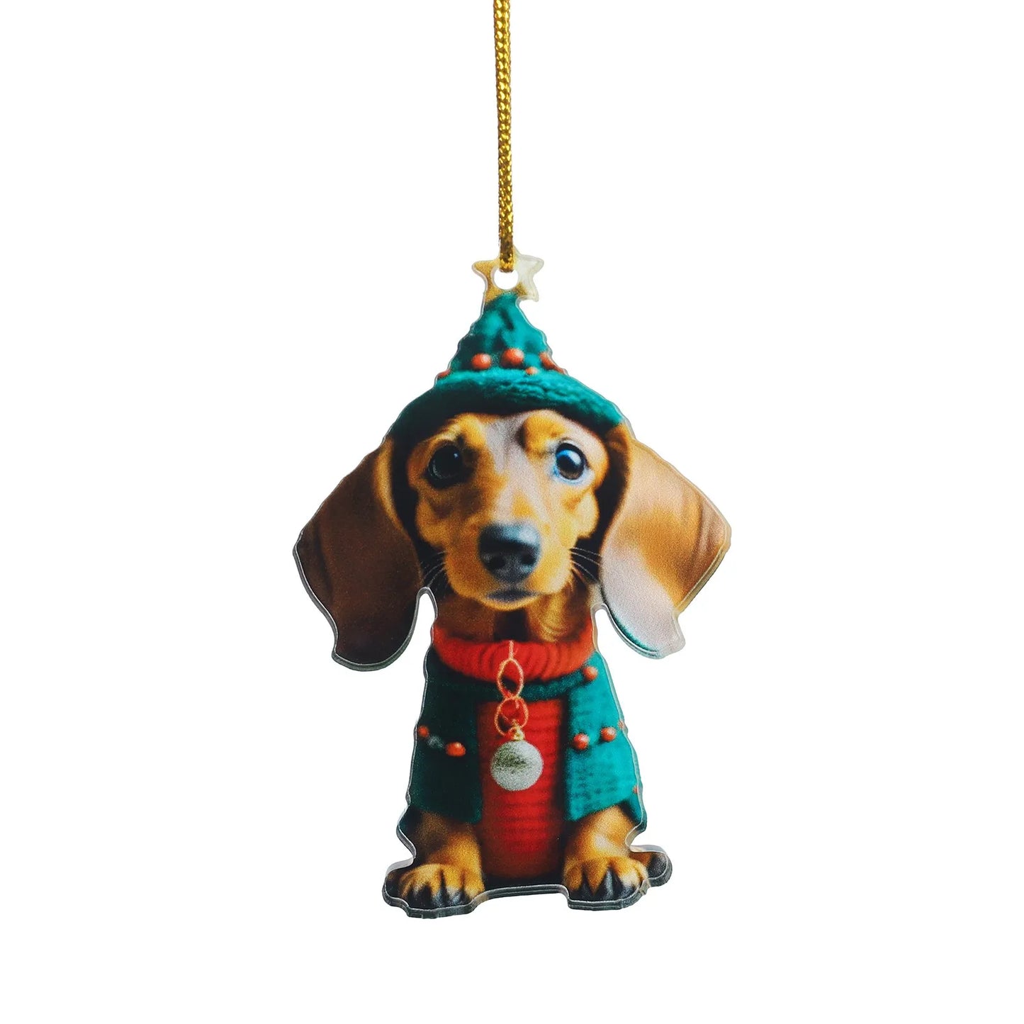 🎄 Add Charm to Your Holidays with the Cute Dog Christmas Ornament! 🐶✨ - Pet Paws