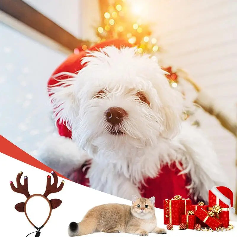 🎄 Holiday Magic for Your Pet: Adorable Christmas Antler Headband! 🦌🎅 - Pet Paws