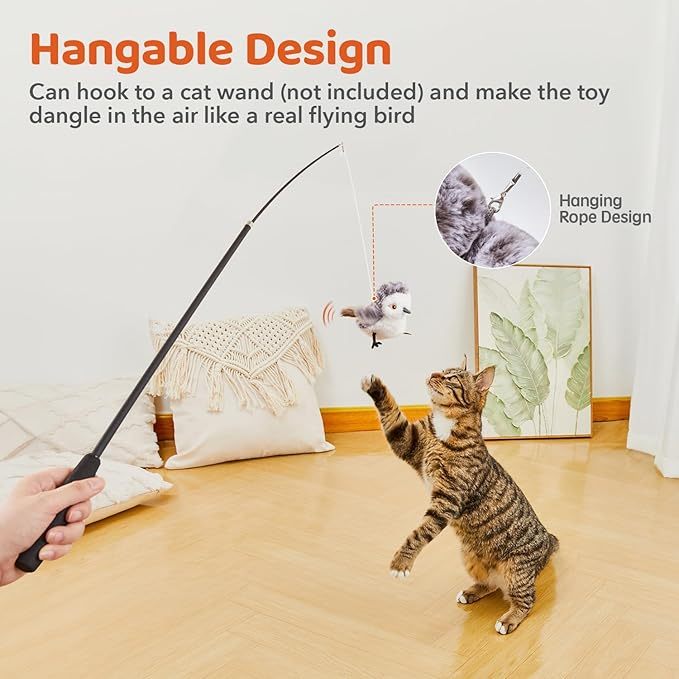 Bring the Wild to Your Cat’s Playtime with the Lifelike Flapping Bird Toy! - Pet Paws