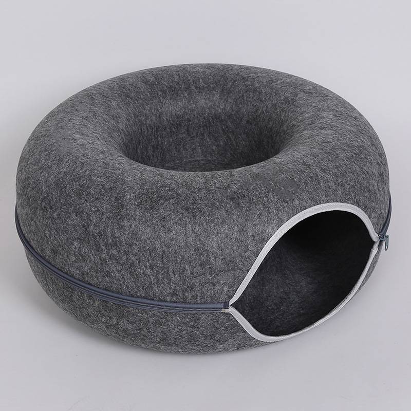 Cozy Up Your Cat with Our Four Seasons Round Felt Pet Nest! - Pet Paws