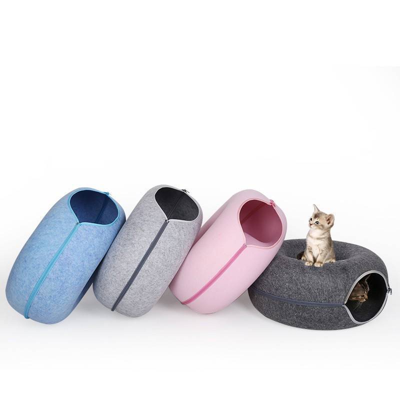 Cozy Up Your Cat with Our Four Seasons Round Felt Pet Nest! - Pet Paws